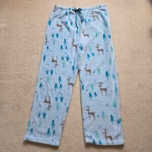 Noire Jasmine Rose XL Plush Fleece Pull On PJ Lounge Pants Rudolph Blue